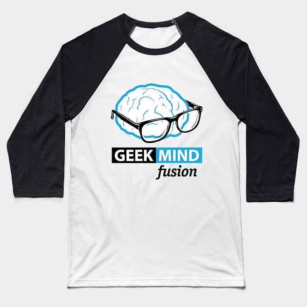 Geek Mind Fusion Brain Logo v 2.0 Baseball T-Shirt by GeekMindFusion